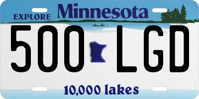 MN license plate 500LGD