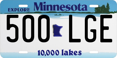 MN license plate 500LGE