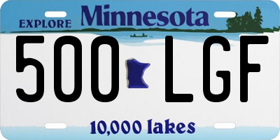 MN license plate 500LGF