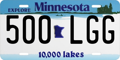 MN license plate 500LGG