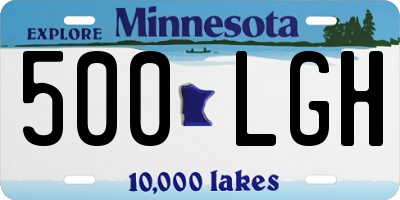MN license plate 500LGH