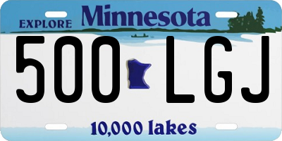 MN license plate 500LGJ