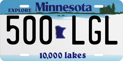MN license plate 500LGL