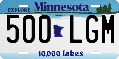 MN license plate 500LGM