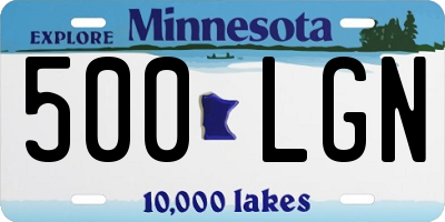 MN license plate 500LGN