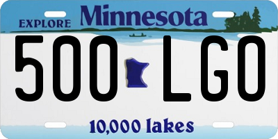 MN license plate 500LGO