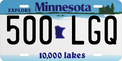 MN license plate 500LGQ