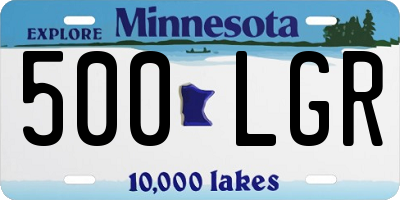 MN license plate 500LGR