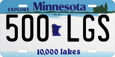 MN license plate 500LGS