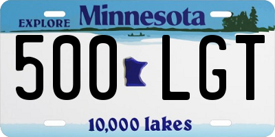 MN license plate 500LGT
