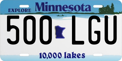 MN license plate 500LGU