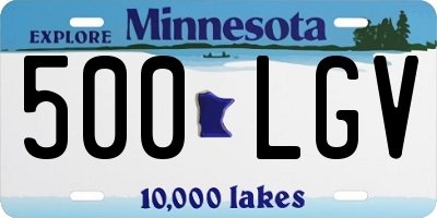 MN license plate 500LGV