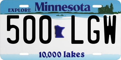 MN license plate 500LGW
