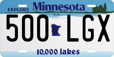 MN license plate 500LGX