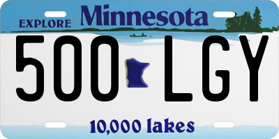 MN license plate 500LGY