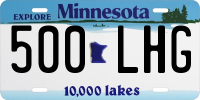 MN license plate 500LHG