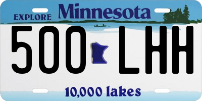 MN license plate 500LHH
