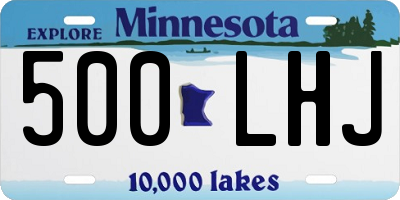 MN license plate 500LHJ
