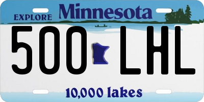 MN license plate 500LHL