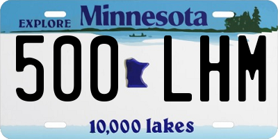 MN license plate 500LHM