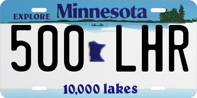 MN license plate 500LHR