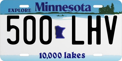 MN license plate 500LHV