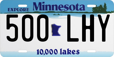 MN license plate 500LHY