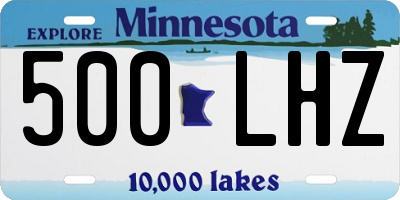MN license plate 500LHZ