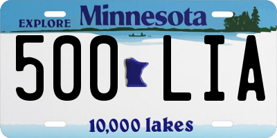 MN license plate 500LIA