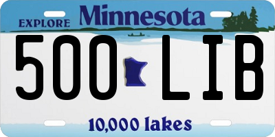 MN license plate 500LIB
