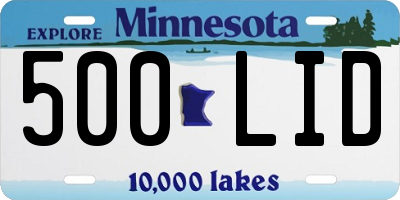 MN license plate 500LID