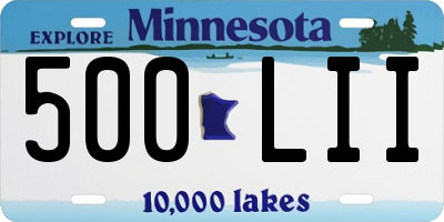 MN license plate 500LII
