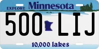 MN license plate 500LIJ