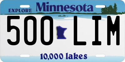 MN license plate 500LIM