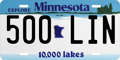 MN license plate 500LIN