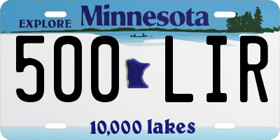MN license plate 500LIR