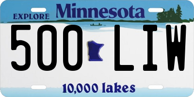 MN license plate 500LIW
