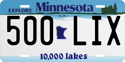 MN license plate 500LIX