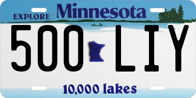 MN license plate 500LIY