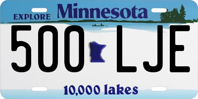 MN license plate 500LJE
