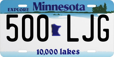 MN license plate 500LJG