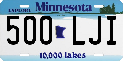 MN license plate 500LJI