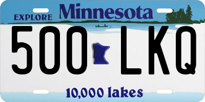 MN license plate 500LKQ