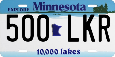 MN license plate 500LKR
