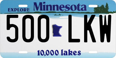MN license plate 500LKW