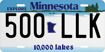 MN license plate 500LLK