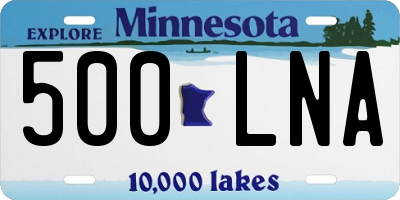 MN license plate 500LNA
