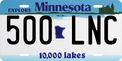 MN license plate 500LNC