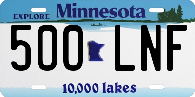 MN license plate 500LNF