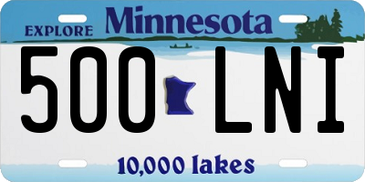 MN license plate 500LNI